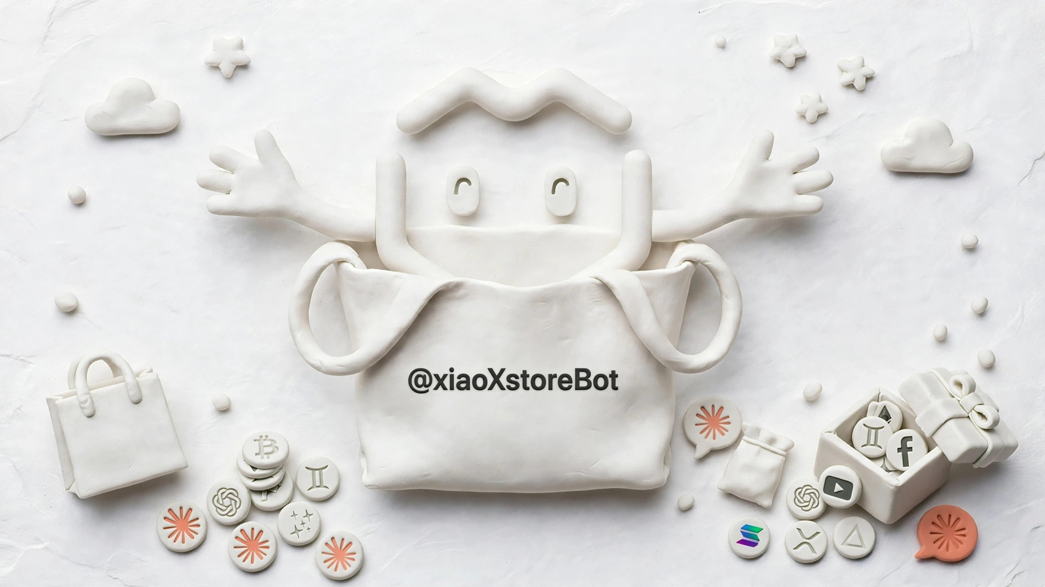 Maskot clay XiaoStore — @xiaoXstoreBot